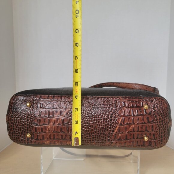 Brahmin Medium Arno Tuscan Black Brown Leather Shoulder Bag Tote - Picture 16 of 16